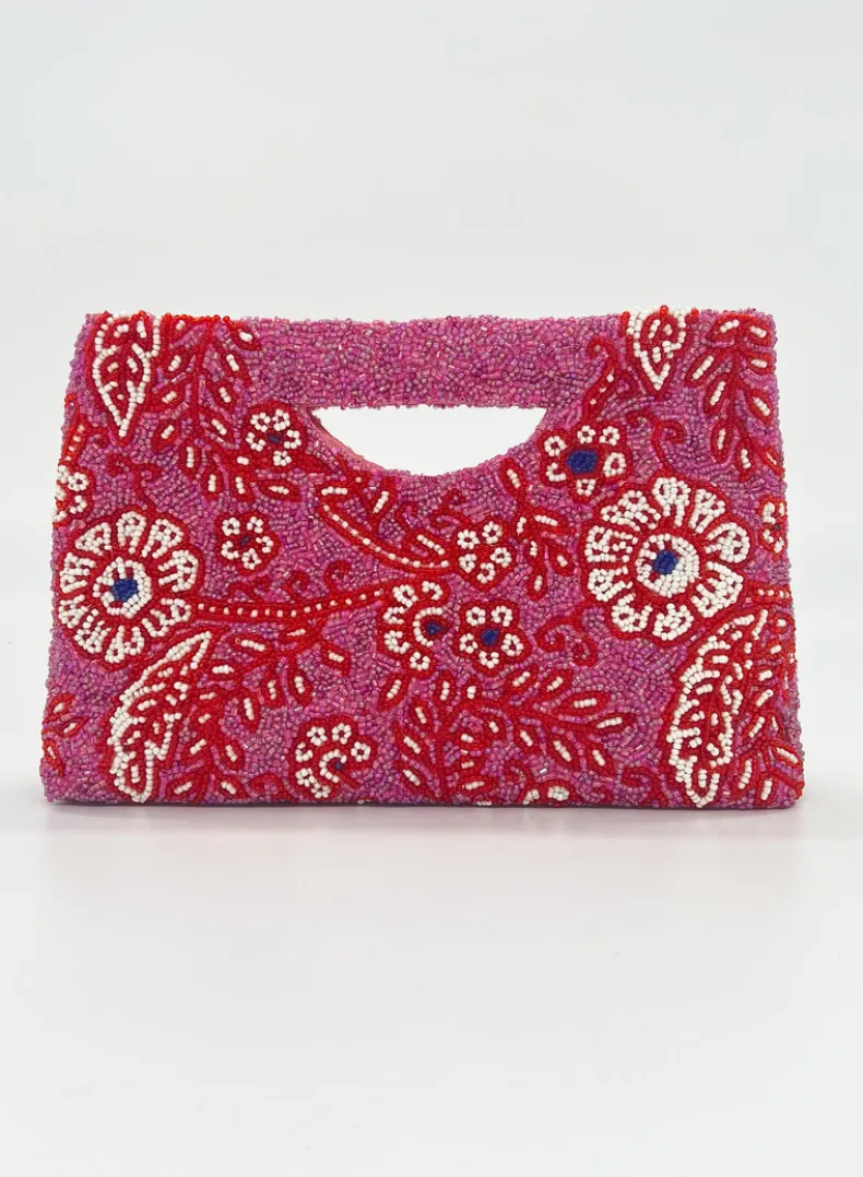 Beaded Handbag- Carolina Pink