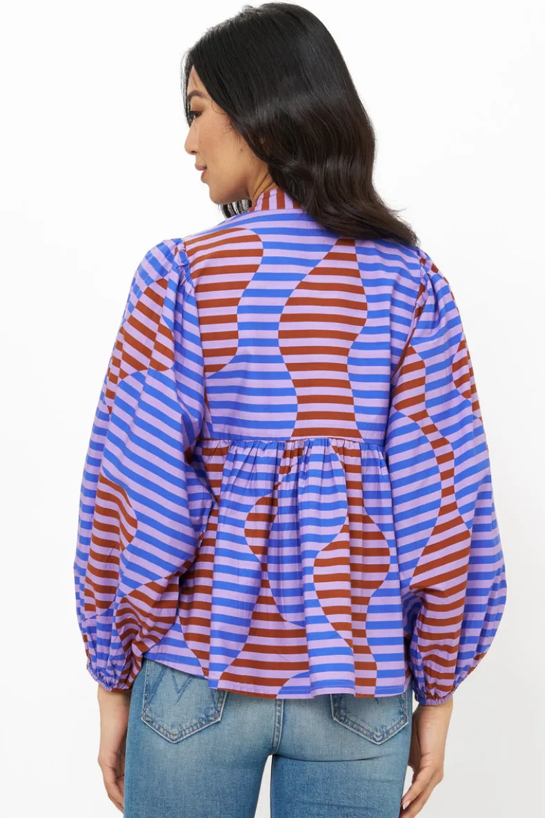 Mandarin Balloon Top- Haring Peri