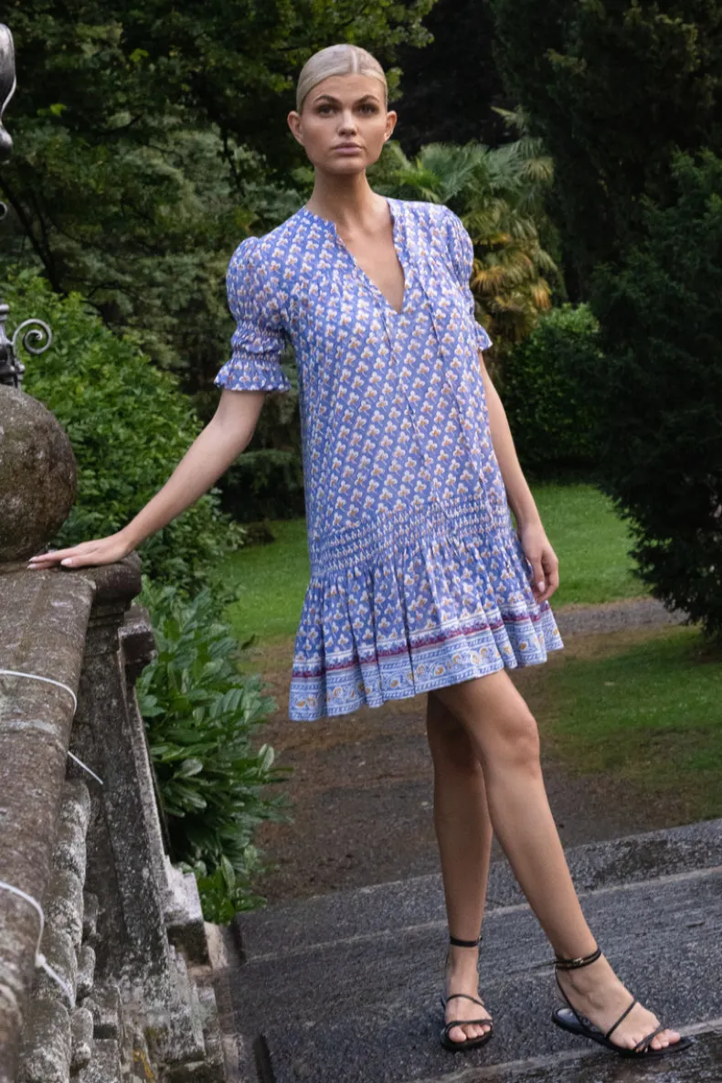 Smocked Drop Mini- Clover Blue