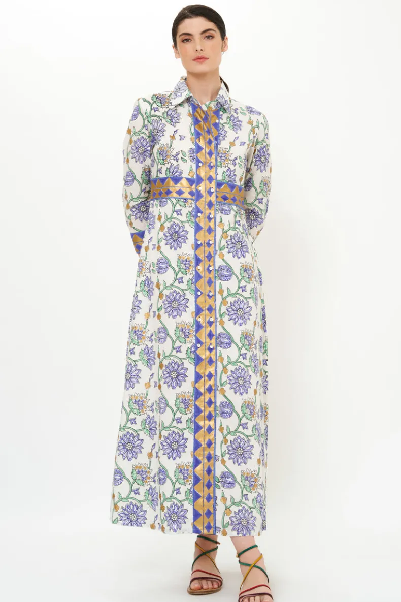 Shirt Dress Maxi- Presidio Blue