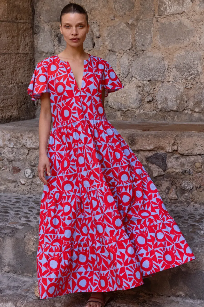 V-Neck Maxi- Eclipse Red