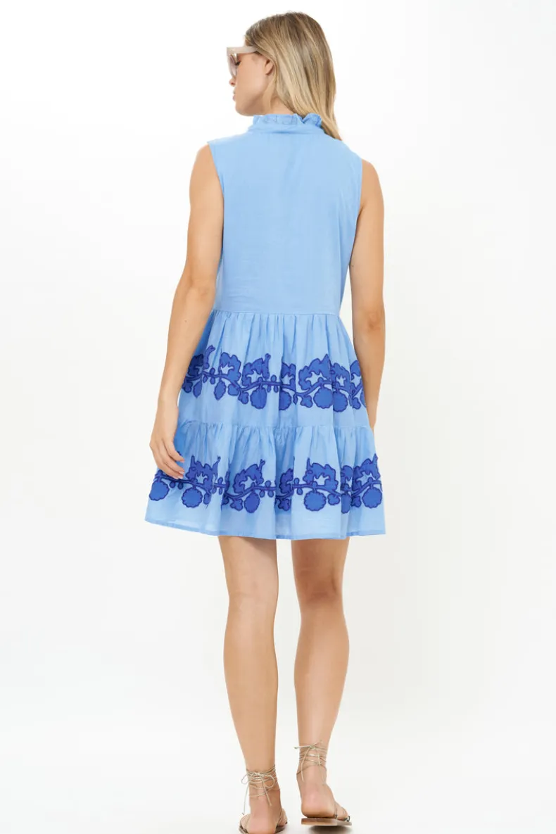 Yoke Dress- Tangier Blue