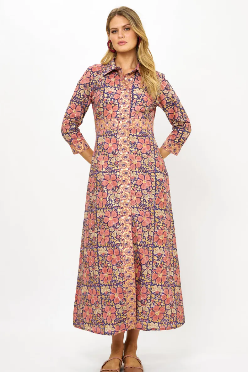 Shirt Dress Maxi- Matera Navy