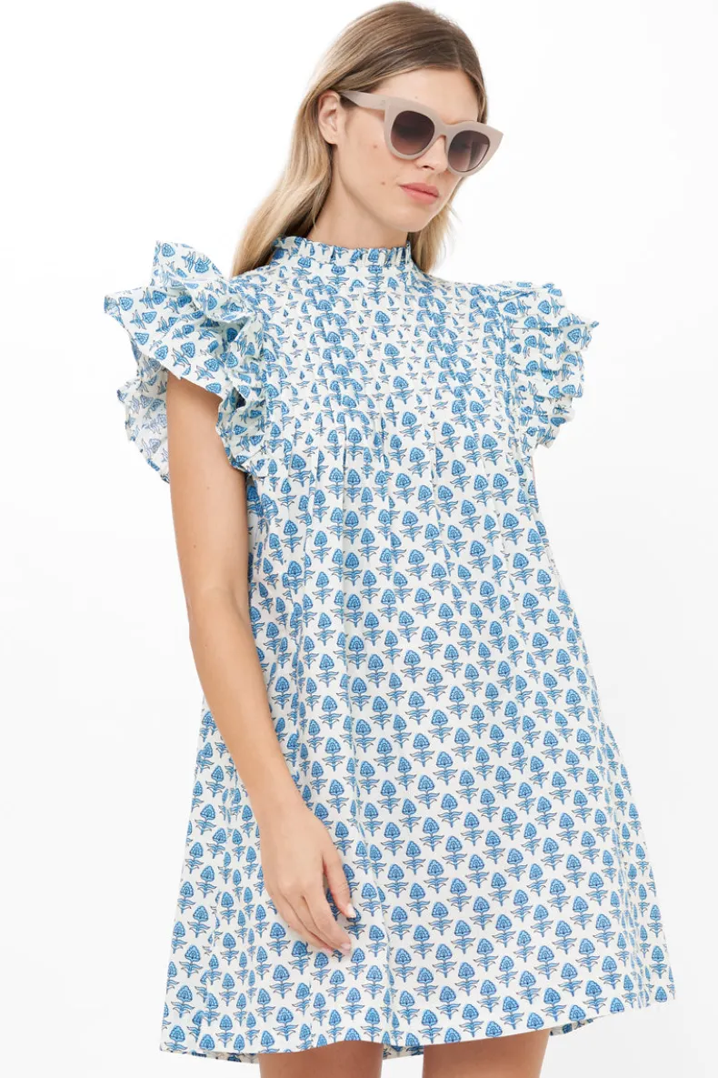 Pintuck Ruffle Mini- Provence Blue