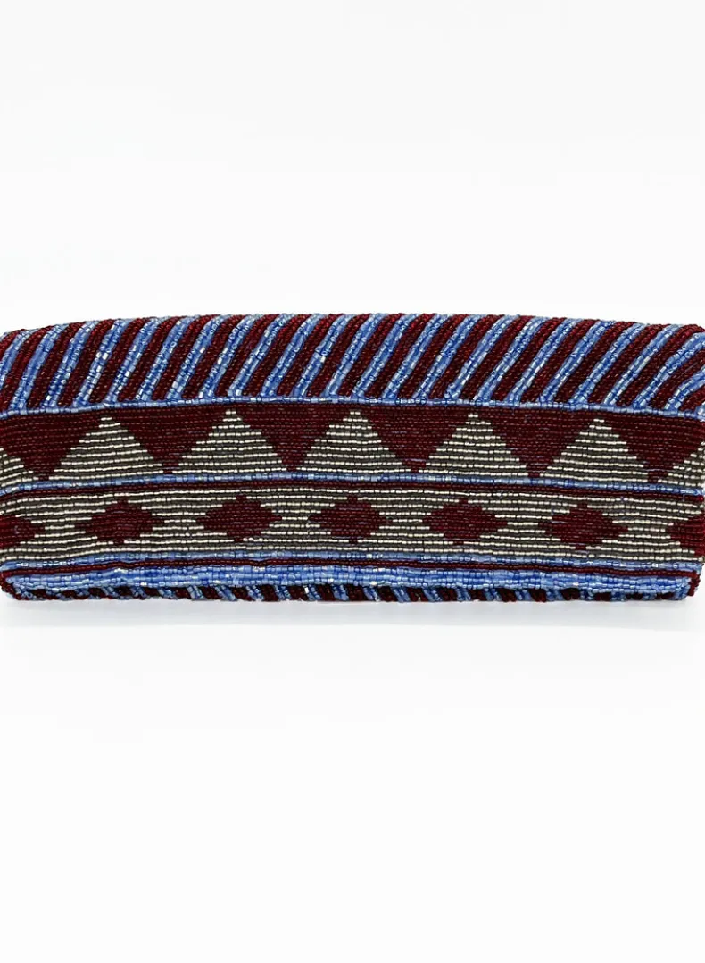 Beaded Clutch- Mezcal Maroon Gold
