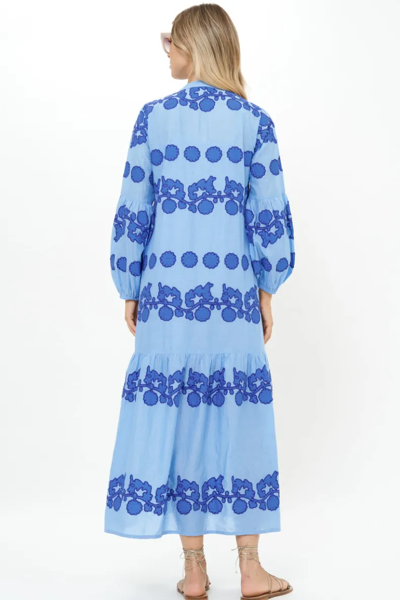 Balloon Sleeve Maxi- Tangier Blue