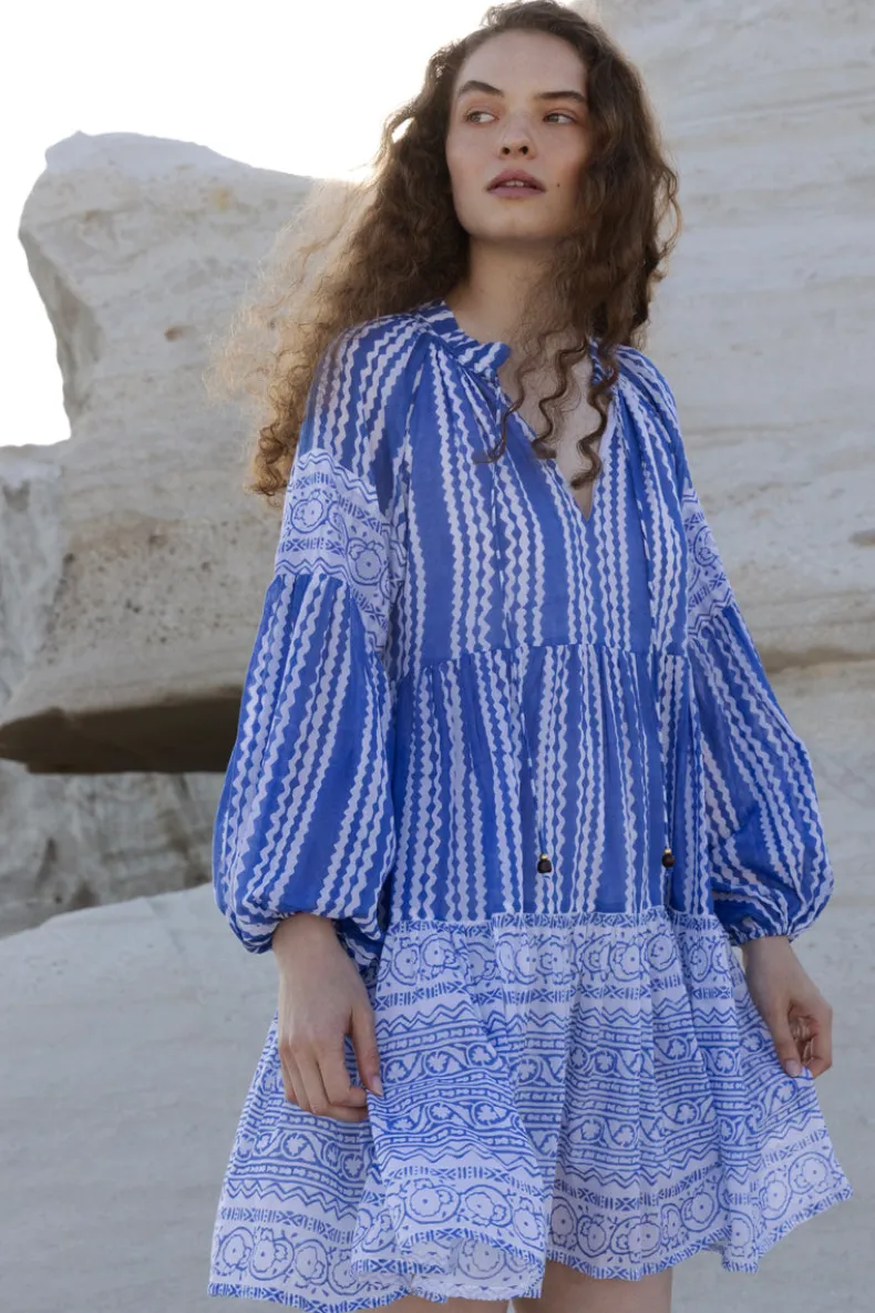 Balloon Sleeve Short- Ziggy Blue