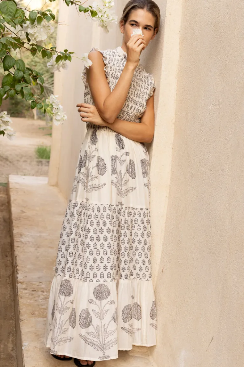 Sleeveless Smocked Maxi- Samba Black