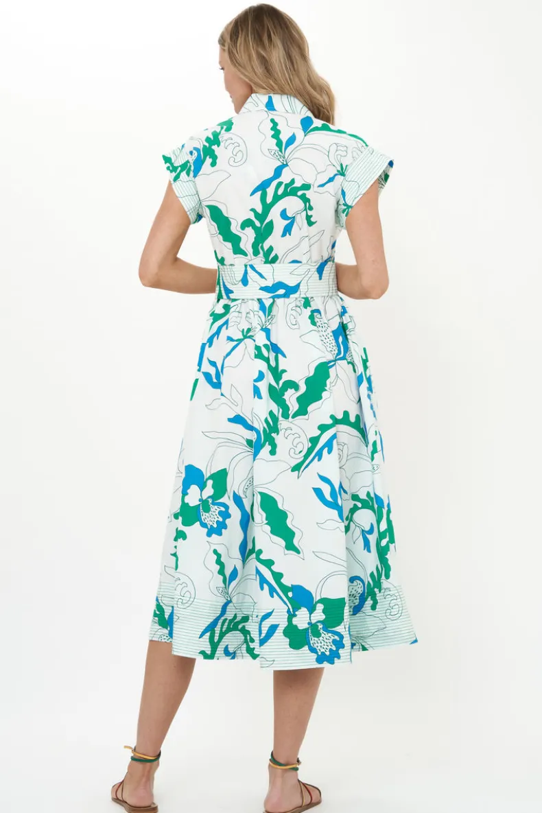 Belted Shirt Dress- Orchid Green