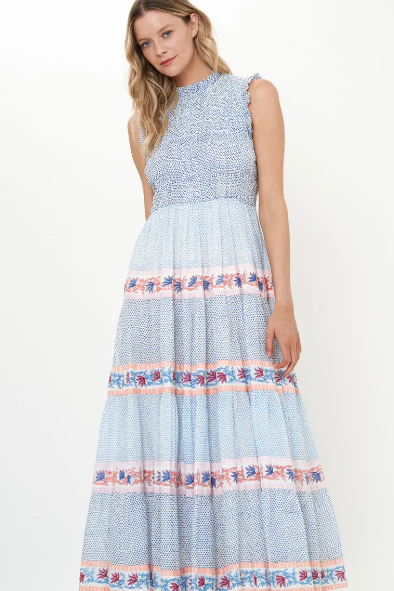 Sleeveless Smocked Maxi- Jungi Peach