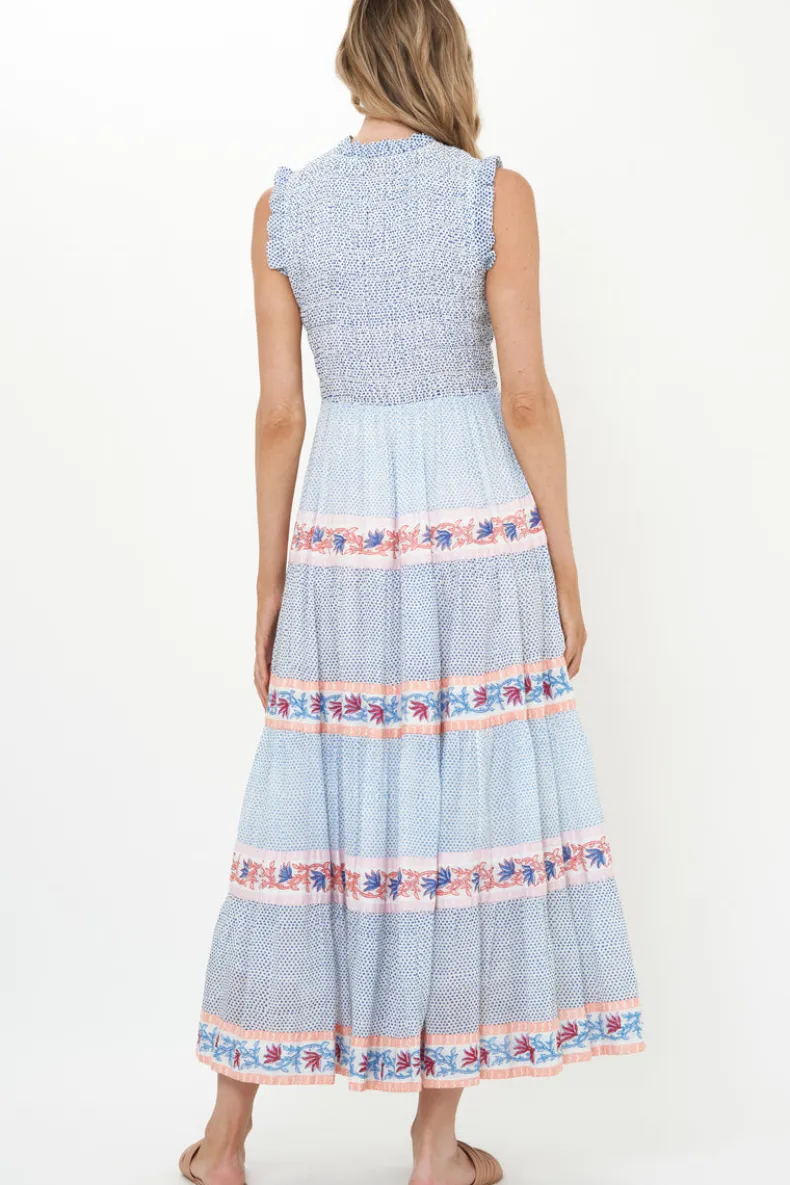 Sleeveless Smocked Maxi- Jungi Peach