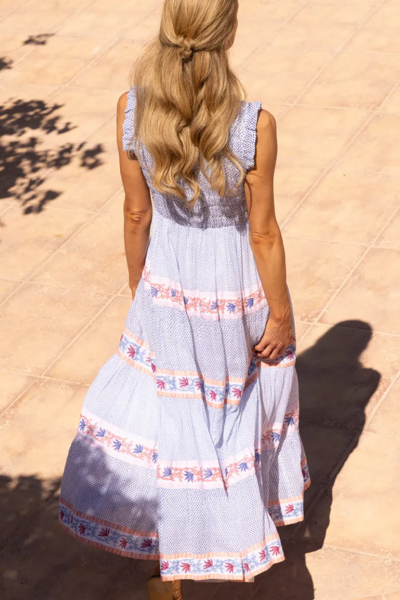 Sleeveless Smocked Maxi- Jungi Peach