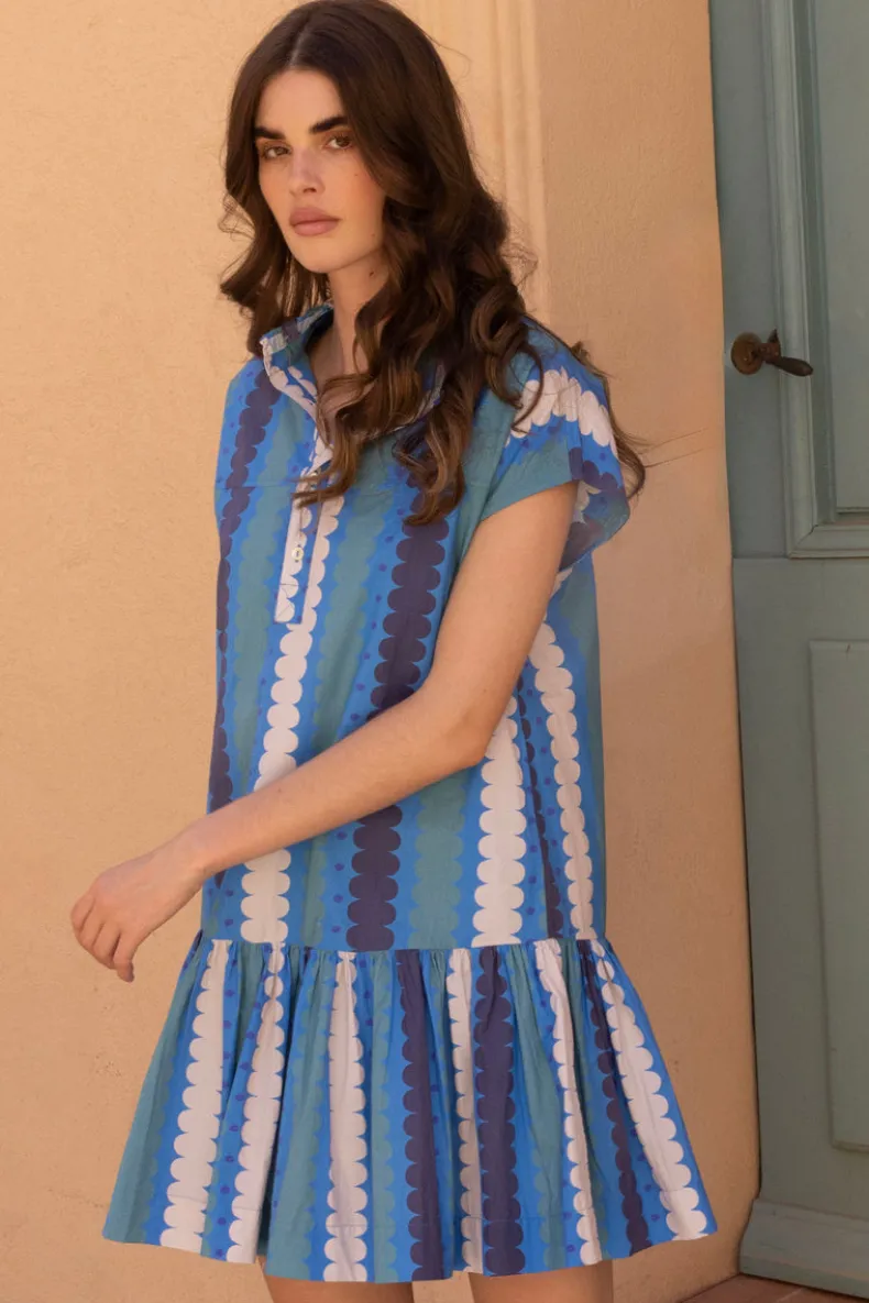 Cap Sleeve Mini- Meko Blue