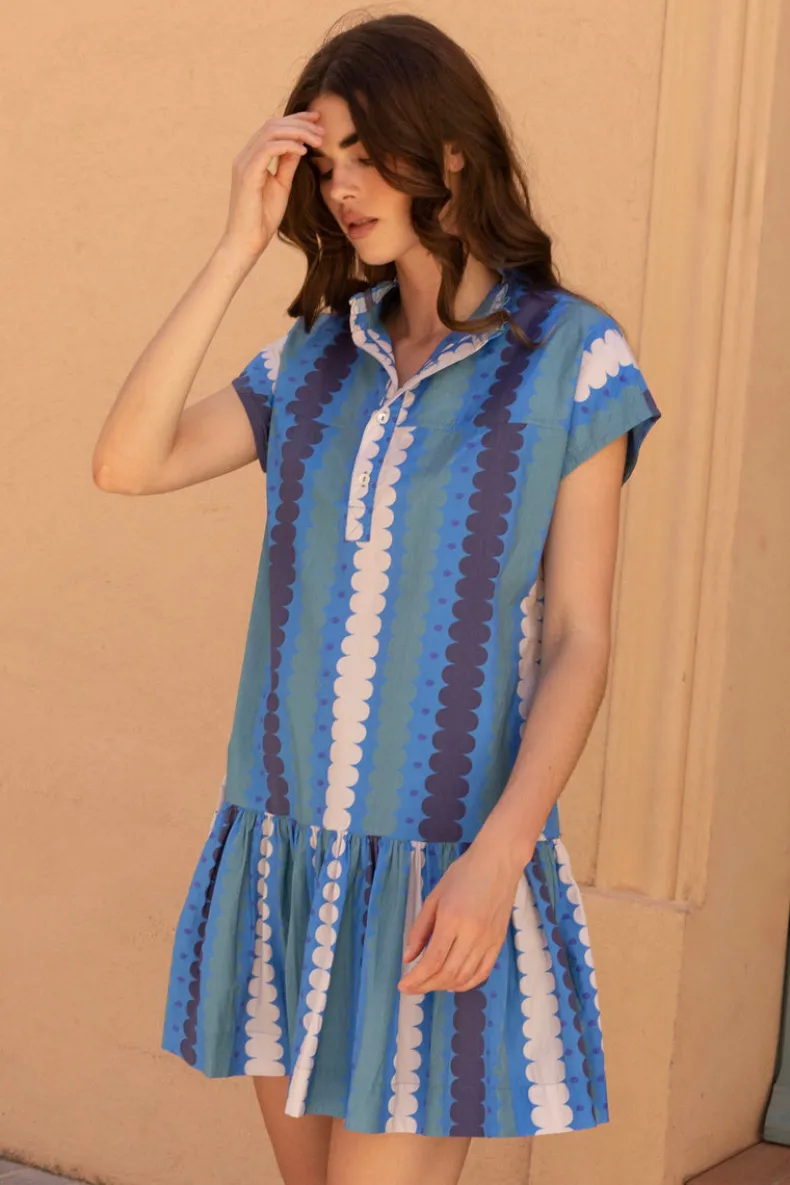 Cap Sleeve Mini- Meko Blue