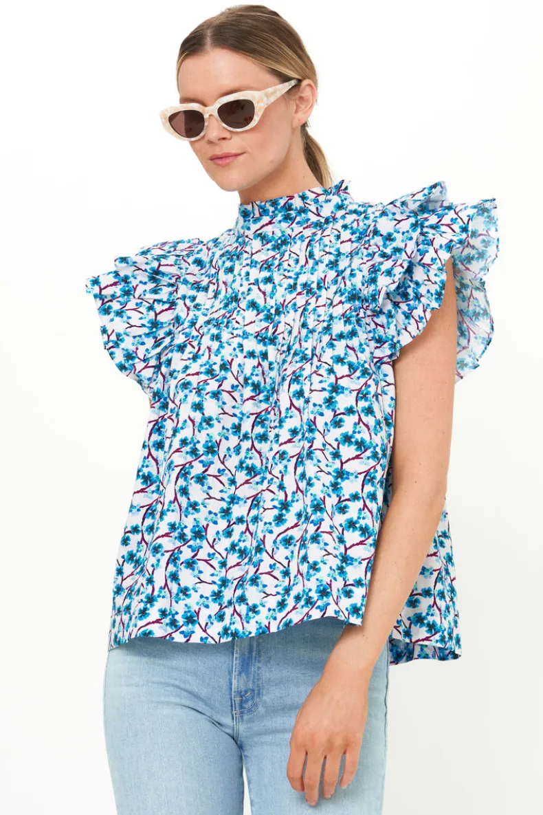 Pintuck Ruffle Top- Lingon Wine