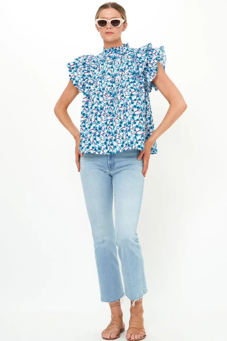 Pintuck Ruffle Top- Lingon Wine