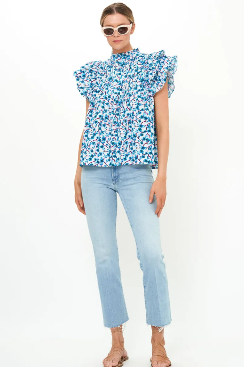 Pintuck Ruffle Top- Lingon Wine