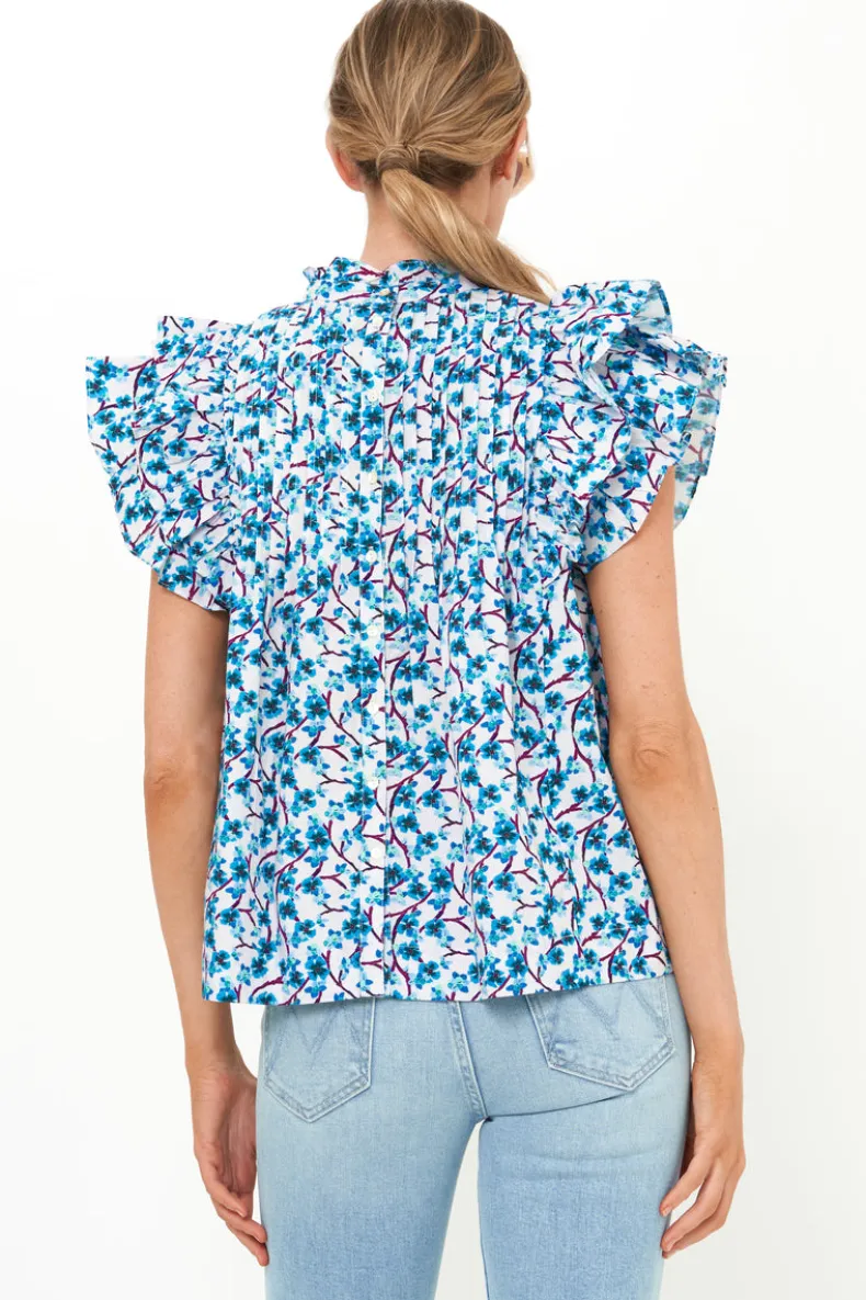 Pintuck Ruffle Top- Lingon Wine