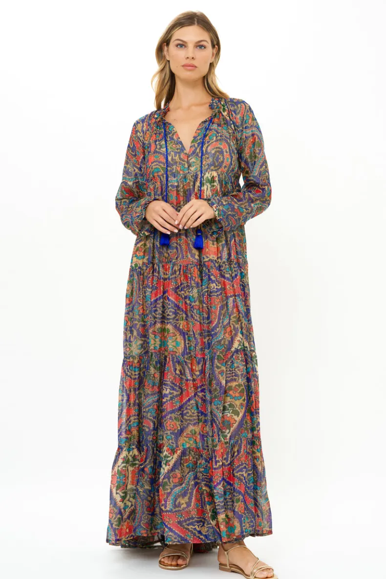 Balloon Sleeve Maxi- Persia Cobalt
