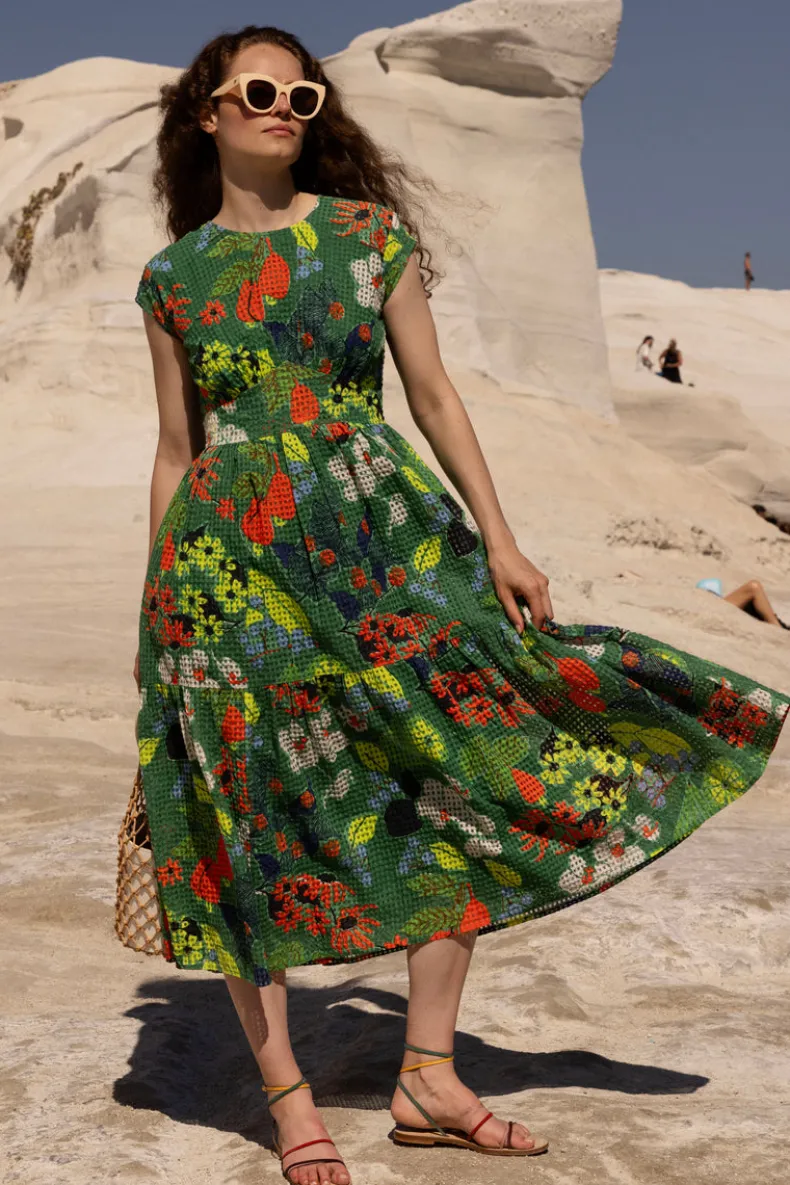 Cap Sleeve Midi- Sutton Green