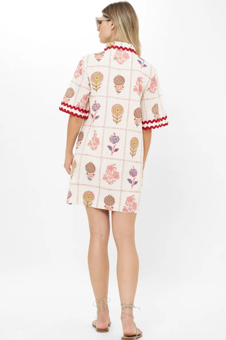 Collared Shirt Dress Mini- Taormina Cream