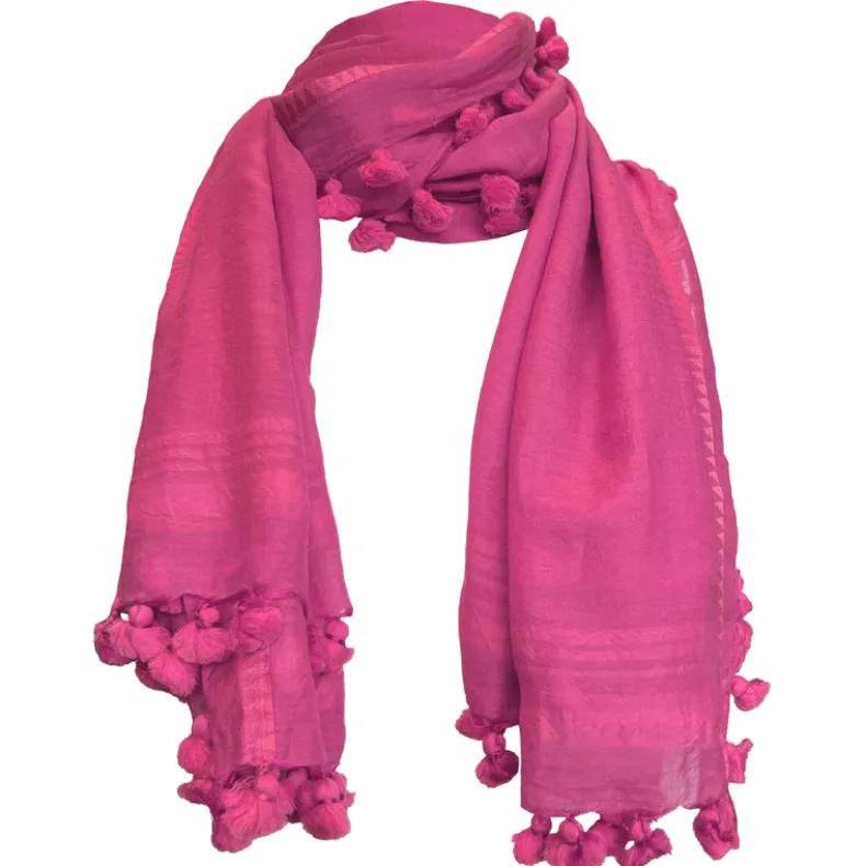 Pink Tassel Scarf