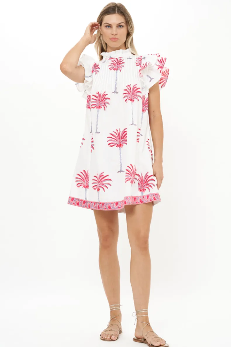 Pintuck Ruffle Mini- Canary Coral