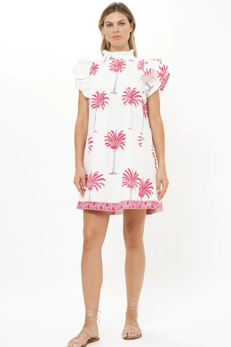 Pintuck Ruffle Mini- Canary Coral