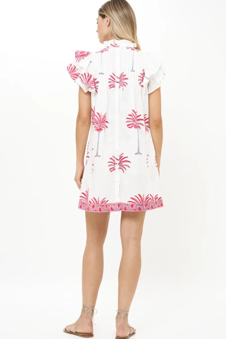 Pintuck Ruffle Mini- Canary Coral