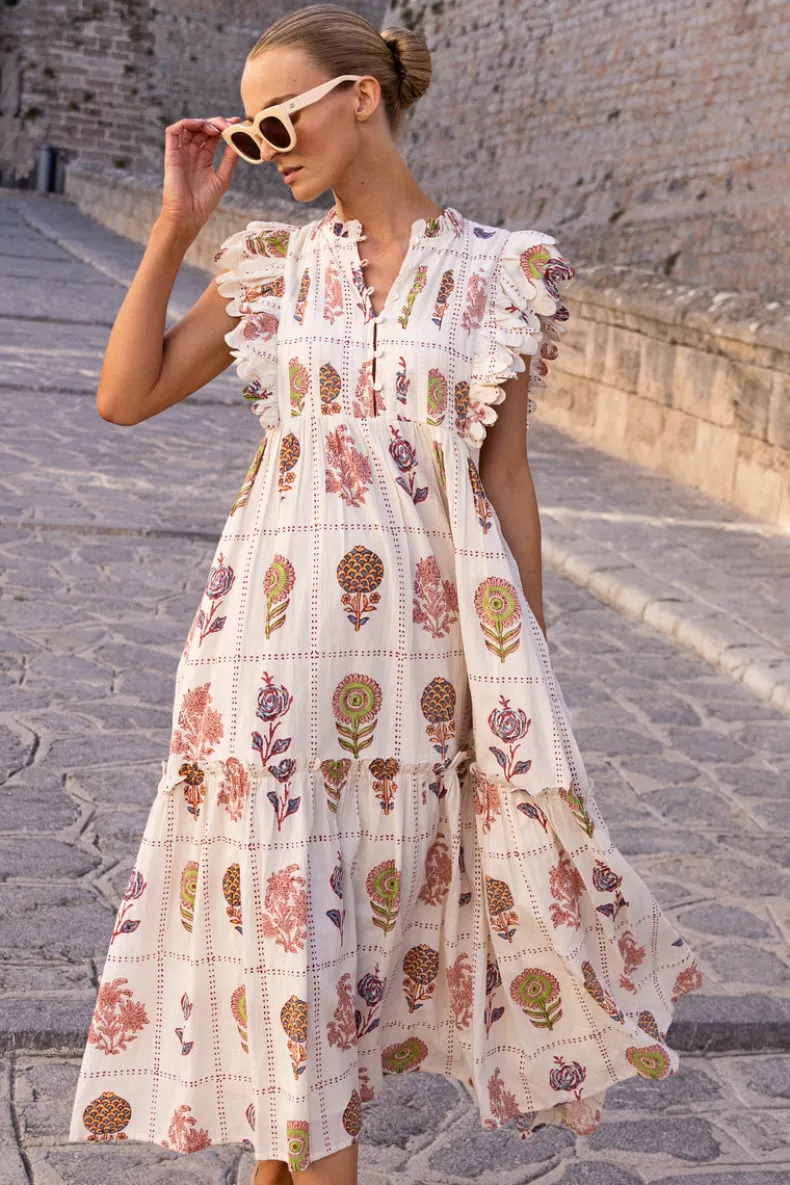 Scallop Pintuck Maxi- Taormina Cream