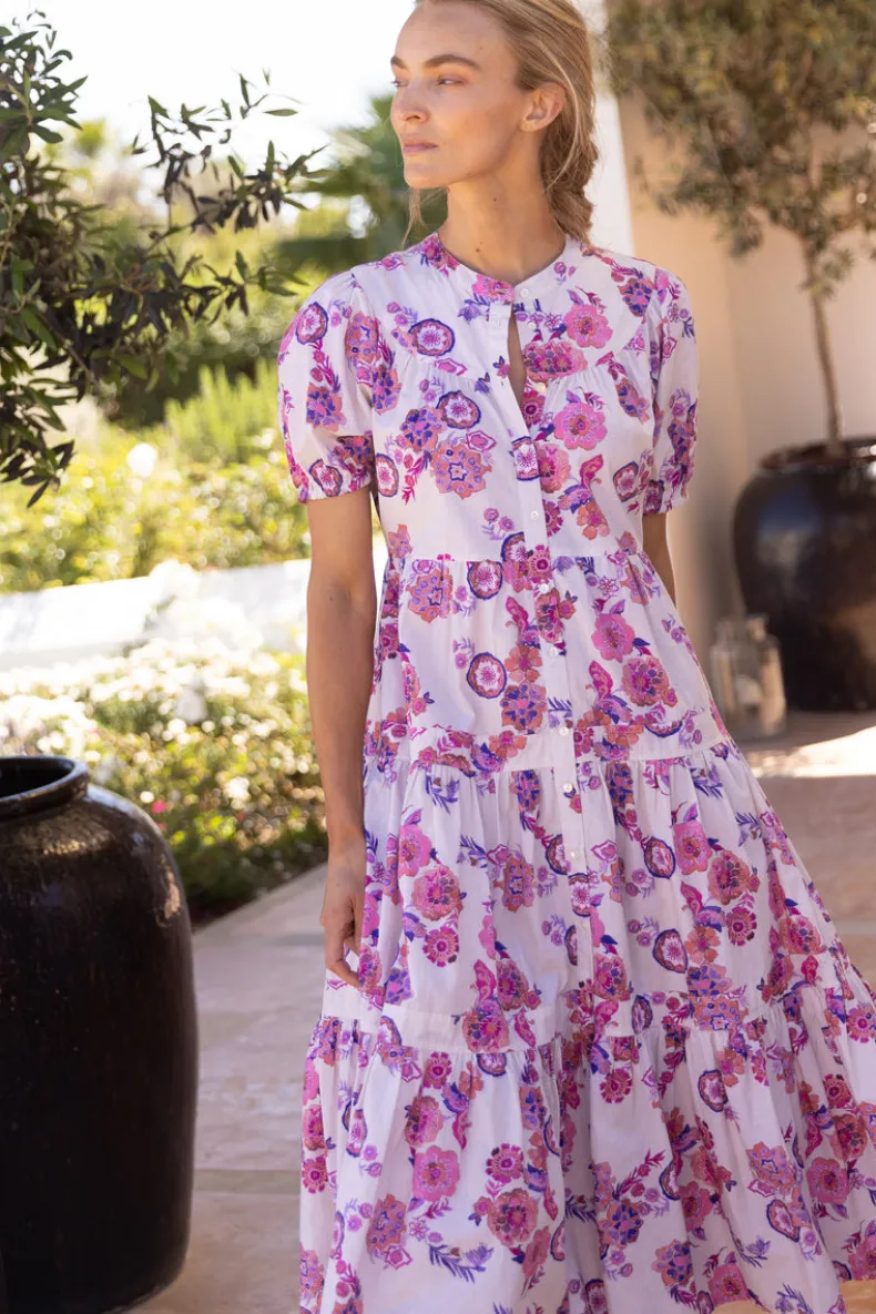 Scoop Tiered Midi- Pretoria Pink