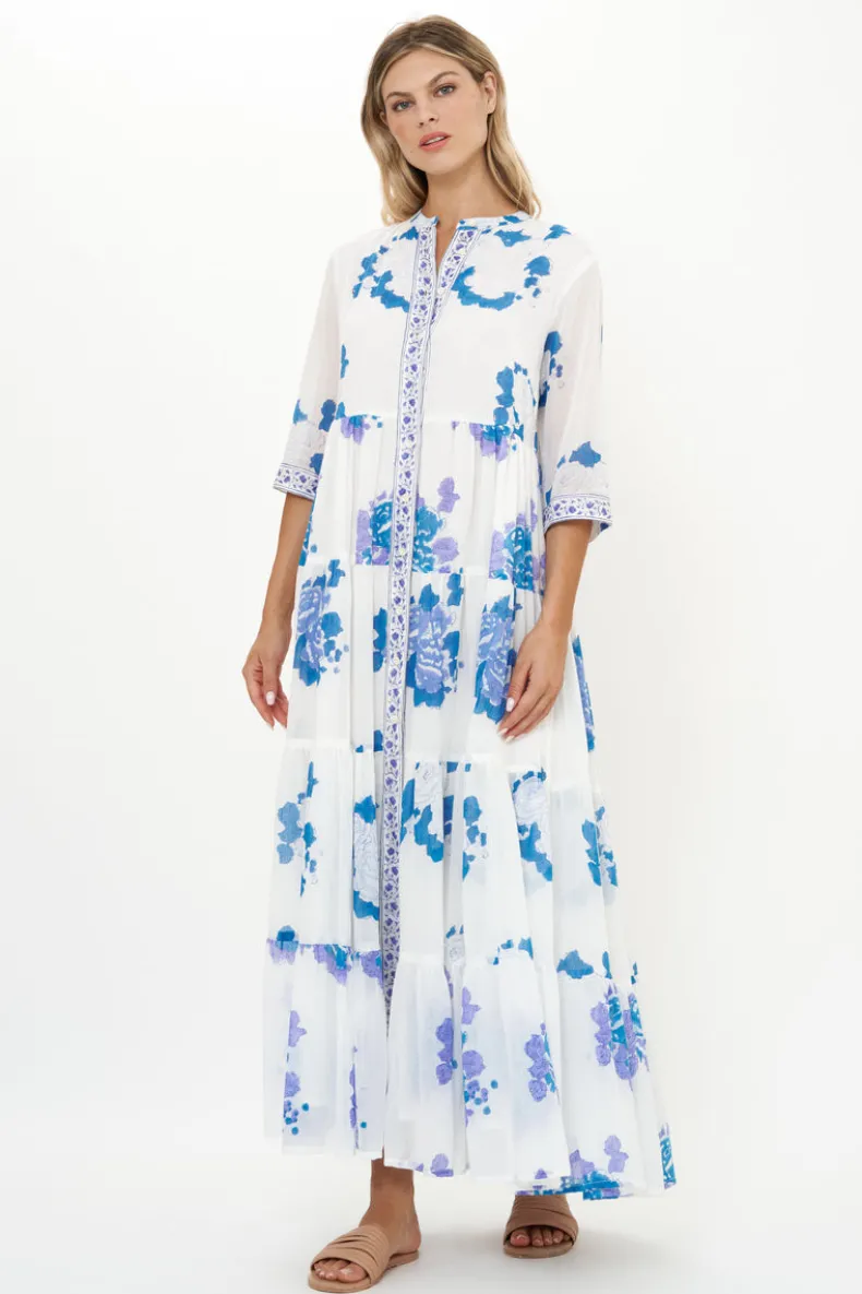 3/4 Button Maxi- Portofino Blue