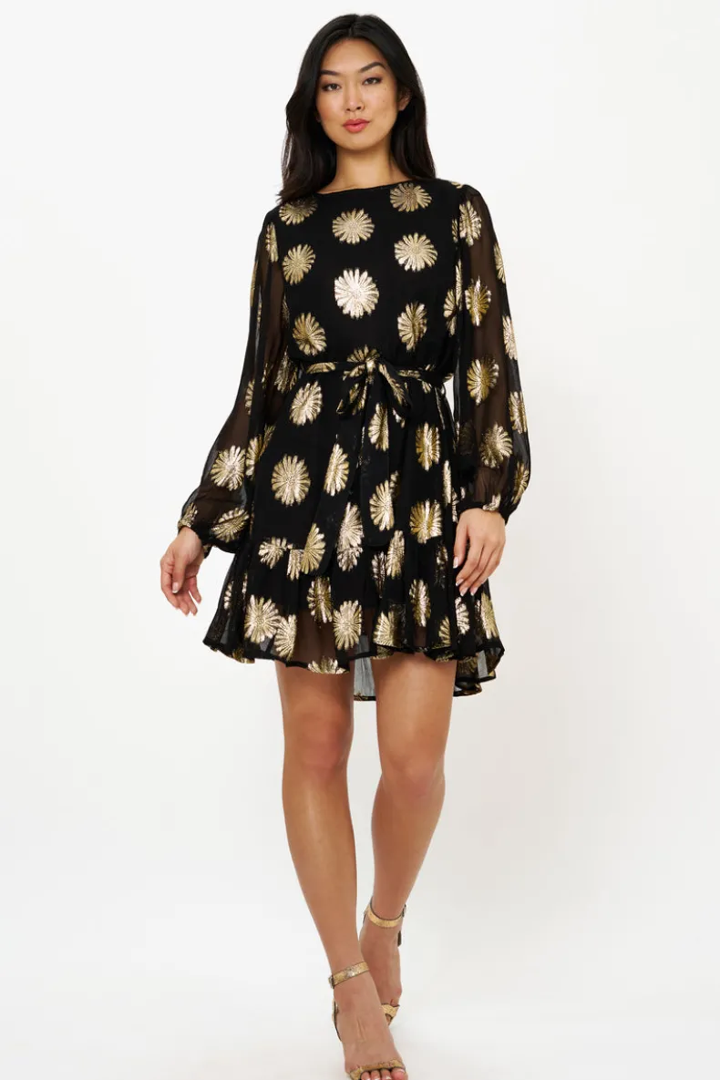 Flirty Short Dress- Peony Black