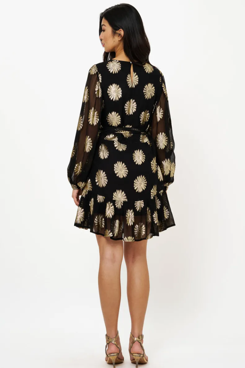 Flirty Short Dress- Peony Black