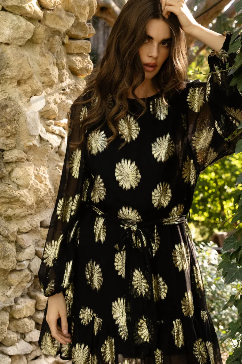 Flirty Short Dress- Peony Black