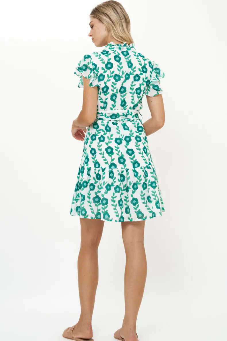 Ruffle Collar Button Mini- Toscana Green