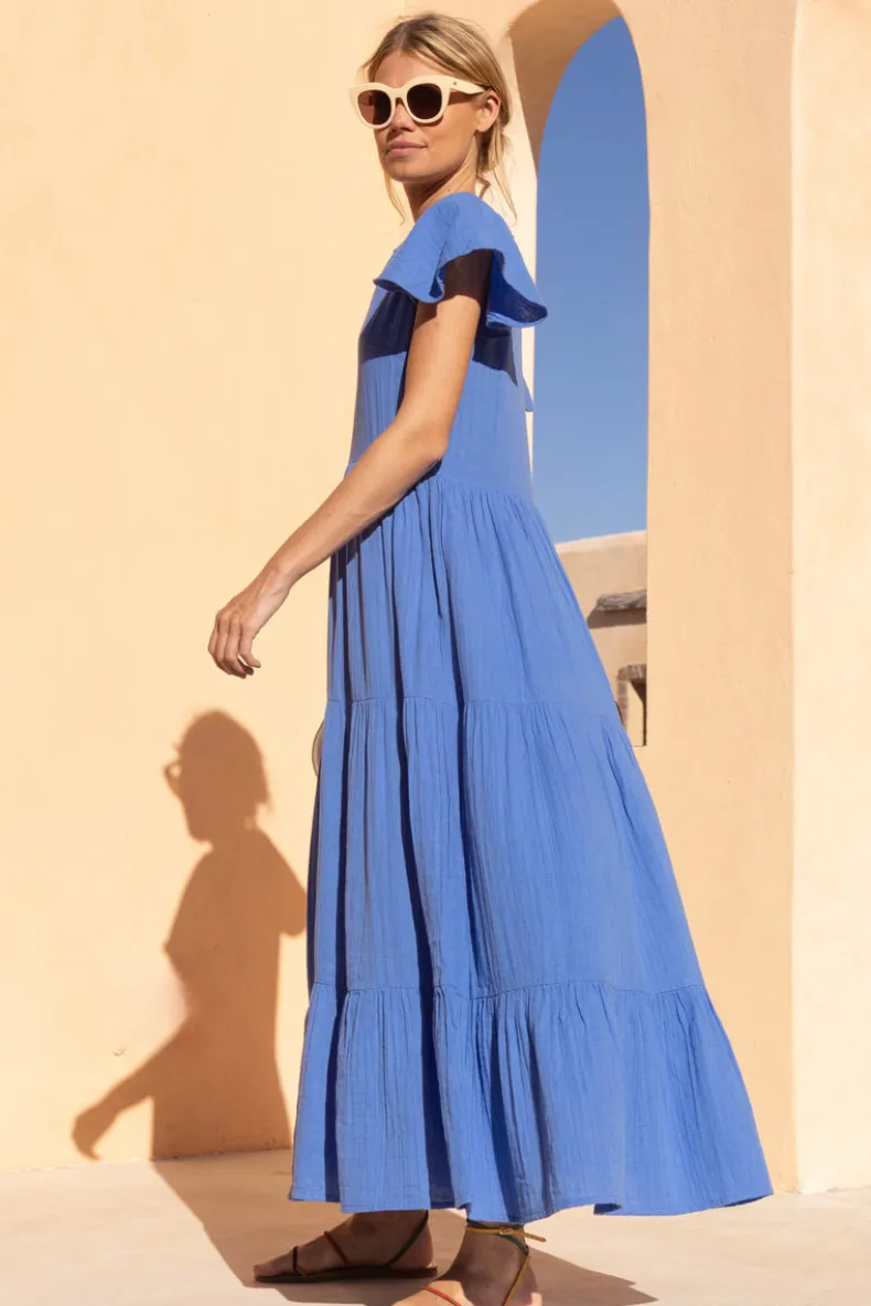 V-Neck Maxi- Bermuda Blue