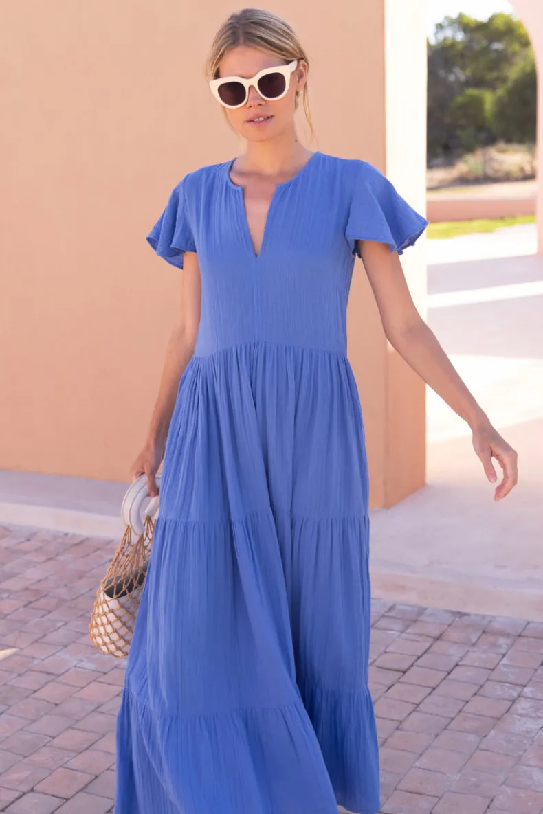 V-Neck Maxi- Bermuda Blue