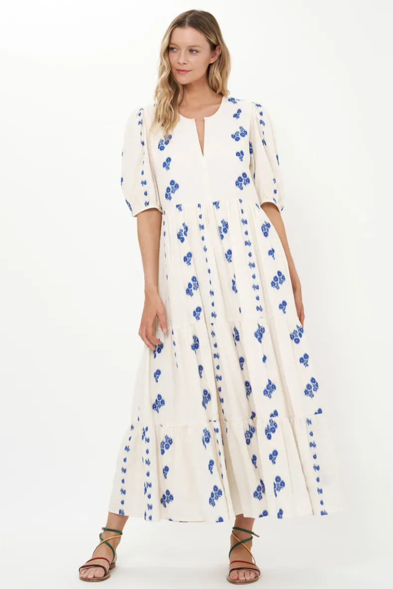 Puff Sleeve Maxi- Wicklow Blue