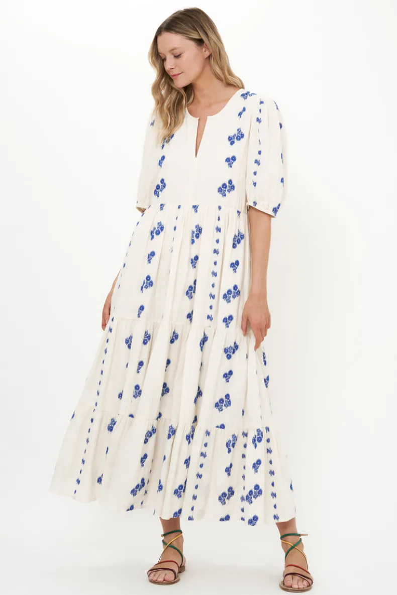 Puff Sleeve Maxi- Wicklow Blue