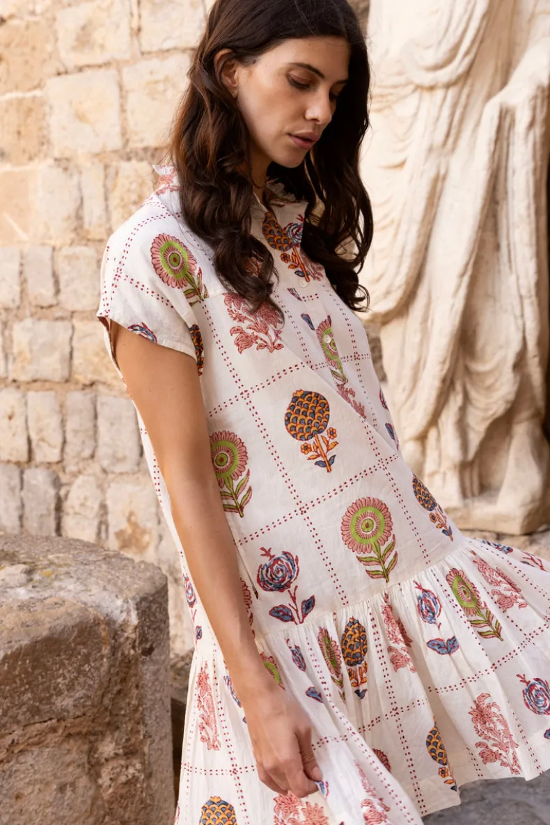 Cap Sleeve Mini- Taormina Cream