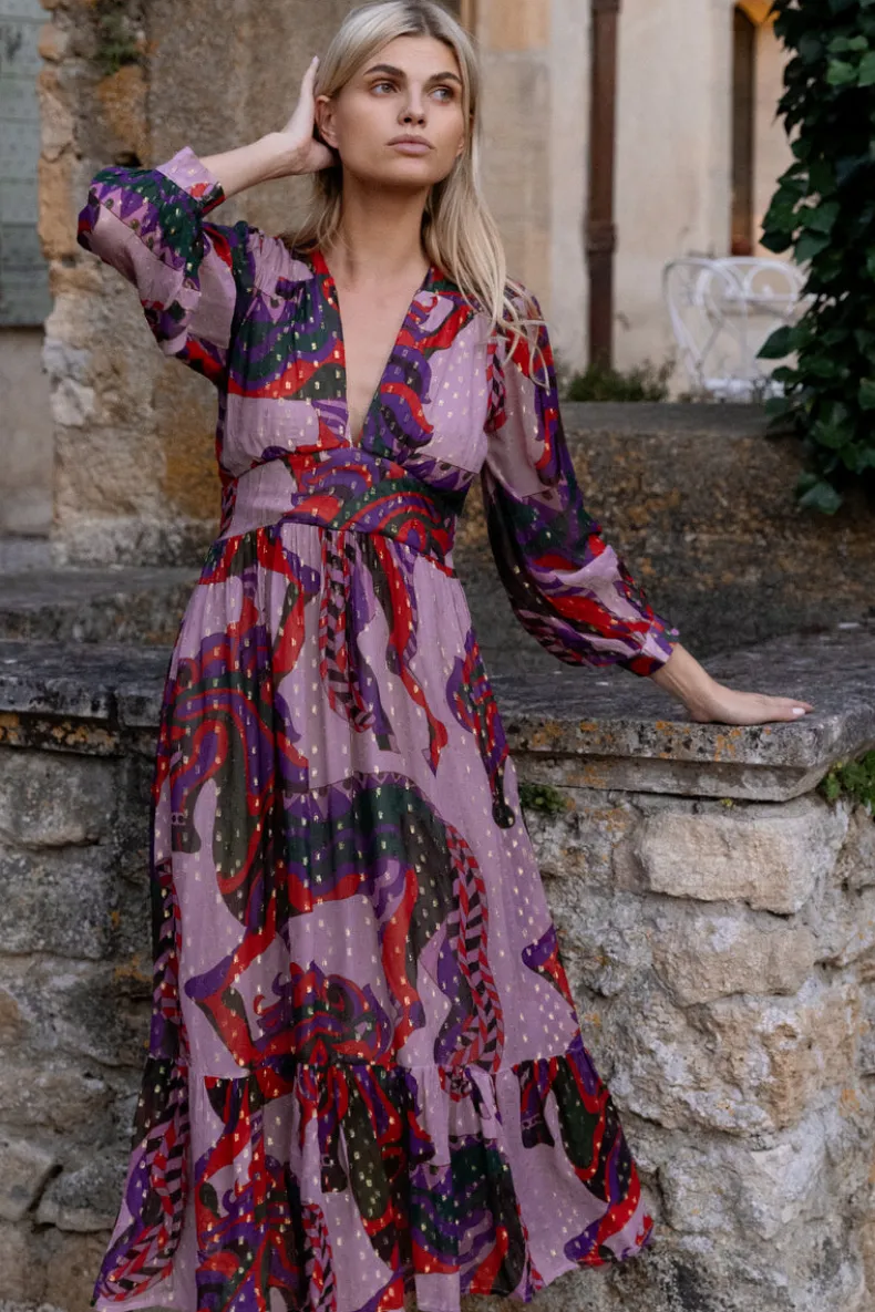 Tie Back Maxi- Arabia Crimson