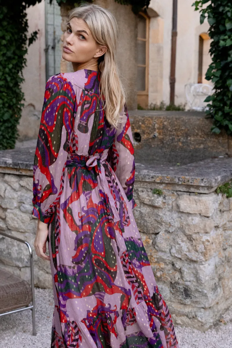 Tie Back Maxi- Arabia Crimson