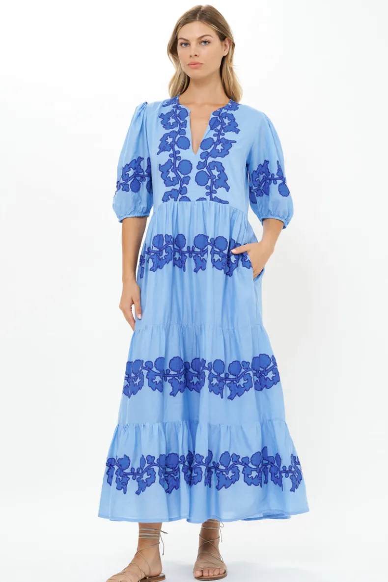 Puff Sleeve Maxi- Tangier Blue