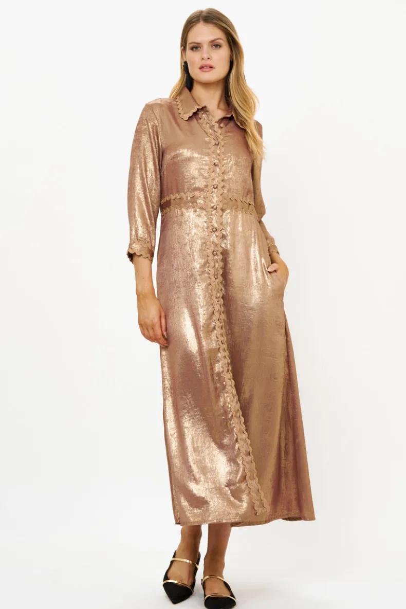 Shirt Dress Maxi- Cairo Gold