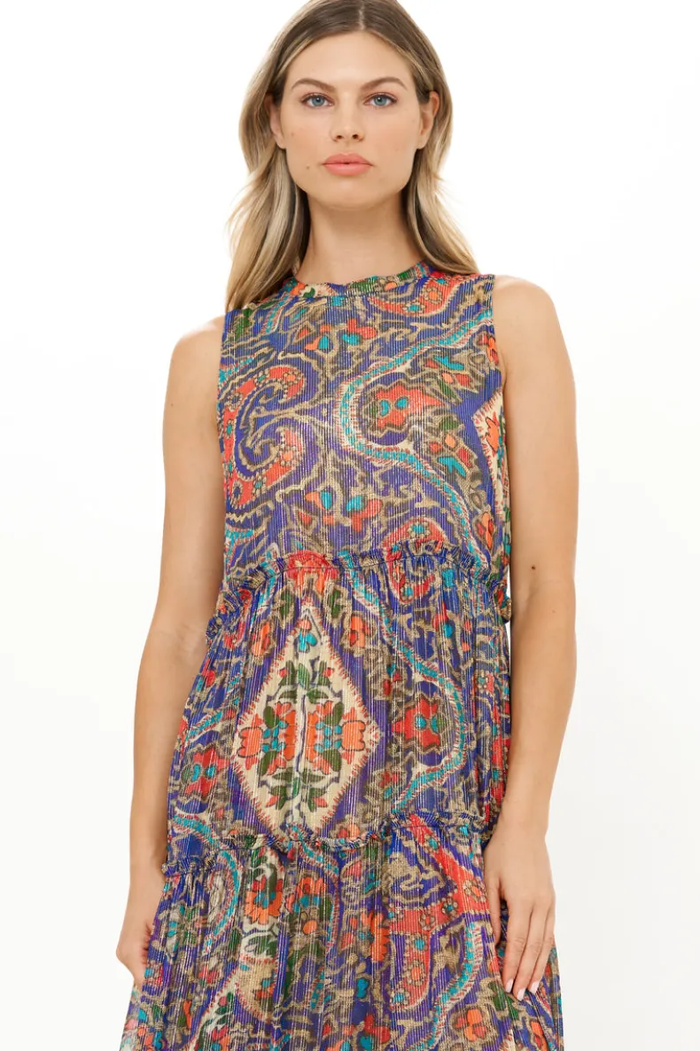 Ruffle Tiered Maxi- Persia Cobalt