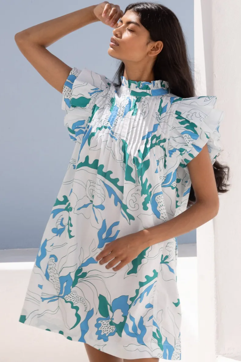 Pintuck Ruffle Mini- Orchid Green