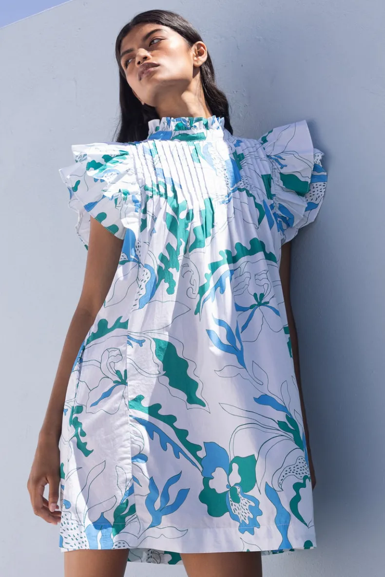 Pintuck Ruffle Mini- Orchid Green