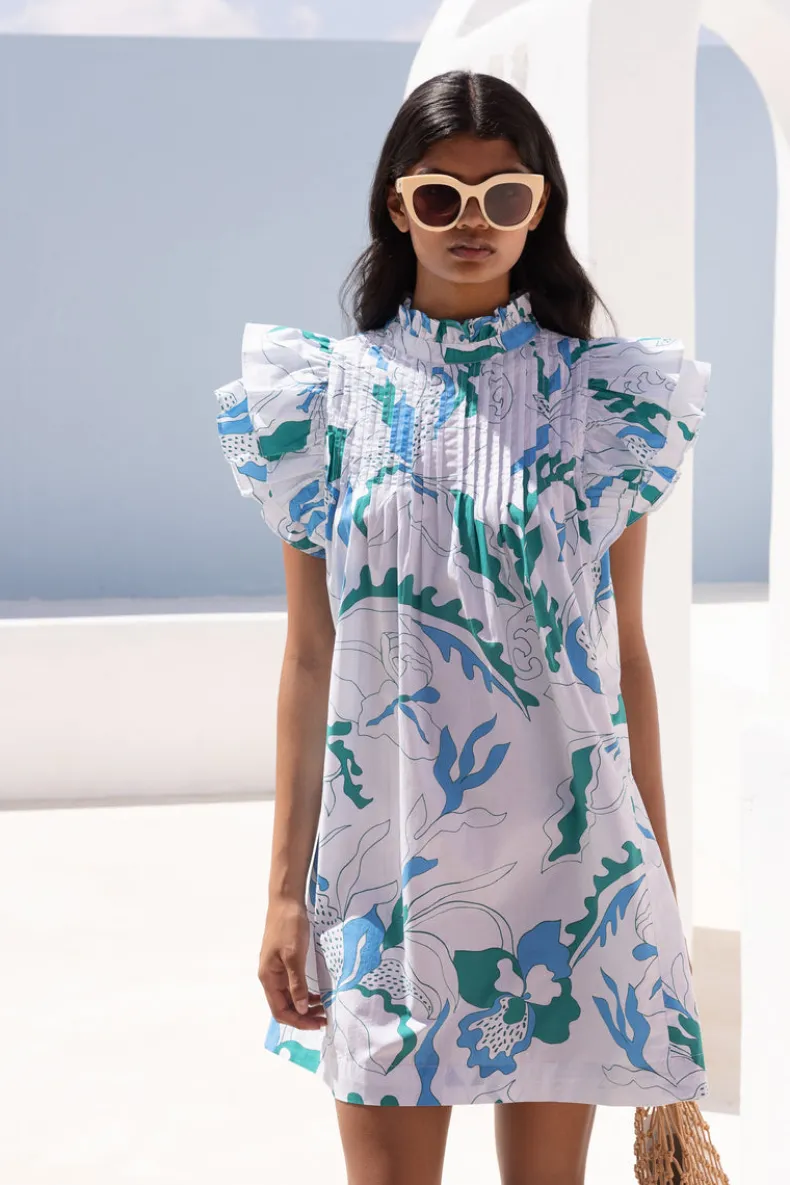 Pintuck Ruffle Mini- Orchid Green