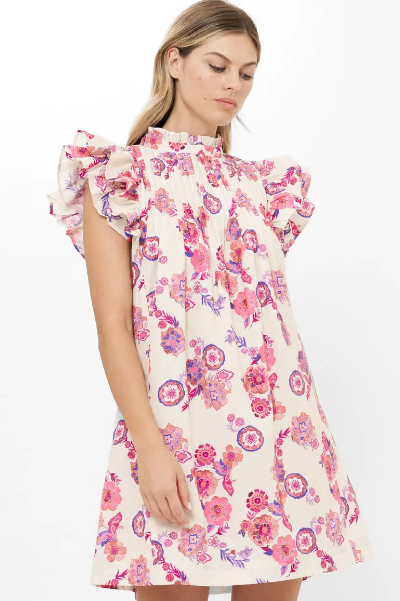 Pintuck Ruffle Mini- Pretoria Pink